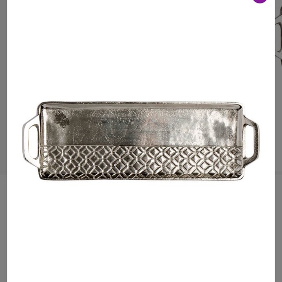 Home Essentials Half Engraved Silver Tray - Picture 2 of 14